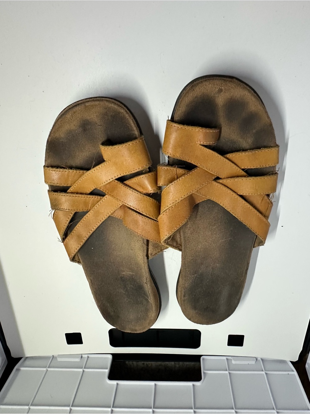 croft & barrow Women's Tan Strappy Slide Sandals